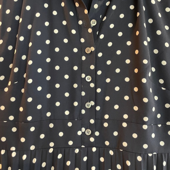 J.Crew navy and white polka dot silk midi dress Size 4P - Picture 3 of 6